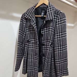 H&M Black and White Checkered Blazer